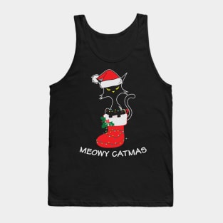 Meowy Catmas Christmas Stockings Gift for Cat Lovers Tank Top